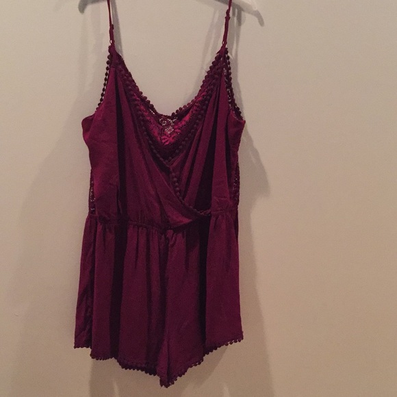 Red lace romper/cover up - Picture 1 of 5